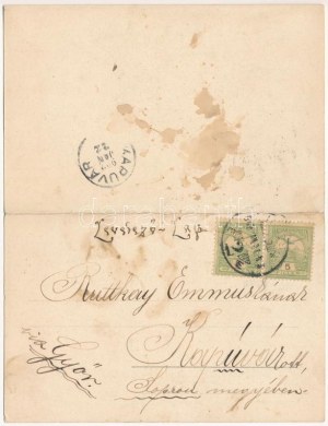 1902 Kassa, Kosice; Szabadság tér, dóm, üzletek. titkosírással írva. 2-részes kihajtható panorámalap...