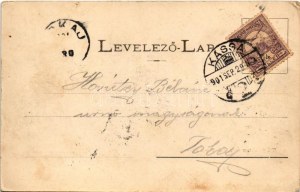 1901 Kassa, Kosice; Tüzérlaktanya a Sörház utcával. László Béla kiadása / artillery barracks, street (EB...