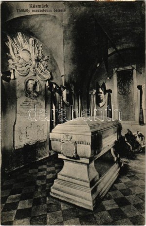 1917 Késmárk, Kezmarok; Thököly mauzóleum belseje. Schmidt Emil kiadása / mausoleum interior (EK...