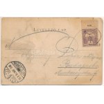 1901 Komárom, Komárno; Baross utca, Stettler Ignác üzlete, piac. Spitzer Sándor kiadása / street view, shops, market (r...