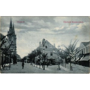 1907 Komárom, Komárno; Klapka tér, Szentháromság szobor, Horváth József üzlete. Czike Dénes kiadása / square...