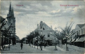 1907 Komárom, Komárno; Klapka tér, Szentháromság szobor, Horváth József üzlete. Czike Dénes kiadása / square...