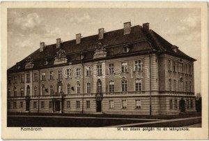 Komárom, Komárno; M. kir. állami polgári fiú és leányiskola. hacker Dezső kiadása / boy and girl school (Rb...