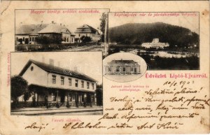 1903 Liptóújvár, Liptovsky Hrádok; M. kir. erdőőri szakiskola, vár és járásbíróság, vasútállomás...