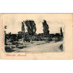 Lőcse, Levoca; Részlet az északi külvárosból. Patz Emil kiadása / suburban, street (EK)