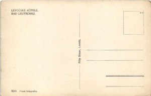 Lőcsefüred, Lőcse-fürdő, Levocské Kúpele (Lőcse, Levoca); Fürdőház. Filip Braun kiadása / spa, bathhouse (EK...