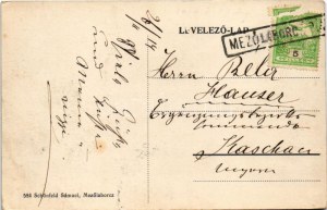 1914 Mezőlaborc, Medzilaborce; indóház, vasútállomás. Schön Sámuel kiadása / railway station (fl...