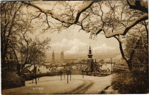 Nyitra, Nitra; látkép télen, templomok, zsinagóga. Foto Rasofsky / general view in winter, church, synagogue. photo (EK...