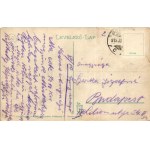 1915 Pozsony, Pressburg, Bratislava; Donaulände / Dunasor, vár, gőzhajó magyar zászlóval. Vasúti levelezőlapárusítás 19...