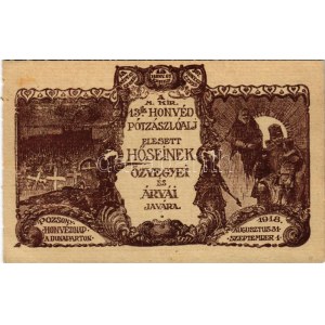 1918 Pozsony, Pressburg, Bratislava; Honvédnap a pozsonyi Duna parton a M. kir. 13...