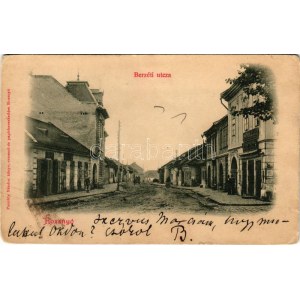 1900 Rozsnyó, Roznava; Berzéti utca, Phönix biztosító, üzletek. Pauchly Nándor kiadása / street view, insurance company...
