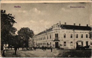 Ruttka, Vrútky; Korona szálloda, Varjassy László üzlete / hotel, shop (EK)