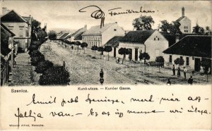 1913 Szenice, Szenicz, Senitz, Senica; Kunó utca, üzlet. Wiesner Alfréd kiadása / street view, shop (r...