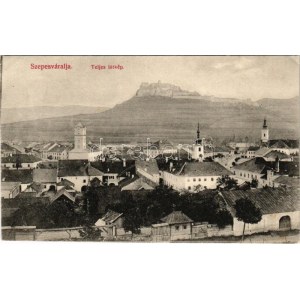 1913 Szepesváralja, Kirchdrauf, Spisské Podhradie; látkép, templomok, vár. Vozári Rezső kiadása / Spissky hrad ...