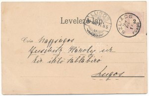 1899 Szliács, Sliac (?); favágók. Lechnitzky O. kiadása (Besztercebánya) / lumberjacks (gyűrődés / crease...