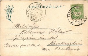 1907 Tátra, Magas Tátra, Vysoké Tatry; A fogaskerekű vasút tájrészlete a Csorbai tóhoz. Feitzinger Ede 1903/13. ...