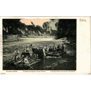Tátra, Magas Tátra, Vysoké Tatry; Dunajeci hajózás, tutajok magyar zászlókkal. Feitzinger Ede Nr. 355. Kr. 1904/14. ...