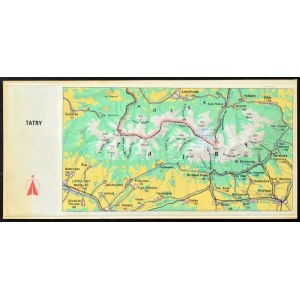 Tátra, Tatry; modern 3 dimenziós térképes terepmodell képeslap / modern 3D model map postcard