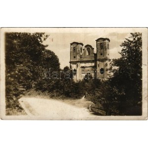 1928 Vágsziklás, Szkalka, Skalka nad Váhom; Apátsági romok a Vágvölgyben / abbey ruins in Povazie. photo (EK...