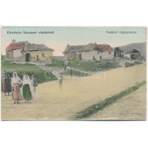 Vehéc, Vechec (Varannó, Vranov nad Toplou); Vehéczi cigánytanya. Spira Ábrahám kiadása. D.K.F.E. 1915-10. ...