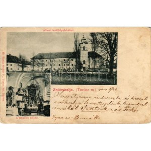 1904 Znióváralja, Klastor pod Znievom; Állami tanítóképző intézet, templom belseje. Sochán P. kiadása / teachers...