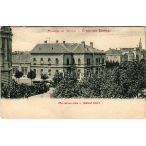 1914 Eszék, Essegg, Osijek; Chavrakova ulica. Ljudevit Szekler / Chavrakgasse / utca / street (EK)