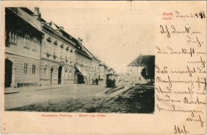 1899 Eszék, Essegg, Osijek; Hauptplatz, Festung / Glavni trg tvrdja / Fő tér, lóvasút. Ottokar Rechnitzer kiadása ...