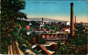 1914 Fiume, Rijeka; Fabbrica Oli Minerali / kőolaj gyár / oil factory (EK)