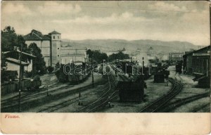 Fiume, Rijeka; vasútállomás, vonat. Divald Károly 846. sz. / railway station, train (EK)