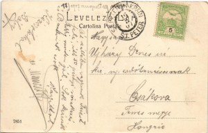 1907 Fiume, Rijeka; Via del Lido / utca, városi vasút, vonat, gőzmozdony / street view, urban railway, locomotive...
