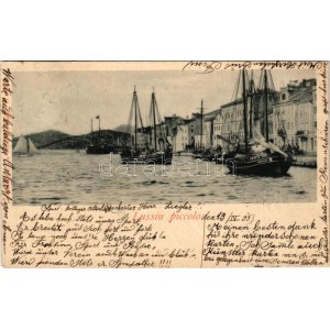 1899 Mali Losinj, Lussinpiccolo; port with ships. P. Johannes K.u.K. Hofphotograph (Meran)