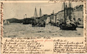 1899 Mali Losinj, Lussinpiccolo; port with ships. P. Johannes K.u.K. Hofphotograph (Meran)
