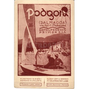 Podgora, spa, beach, sailboat. Tourism advertisement (EK)