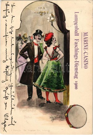 1900 Pola, Pula; Marine-Casino Lumpenball Faschings-Dienstag 1900. K.u.K. Kriegsmarine ...