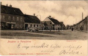 1902 Varasd, Warasdin, Varazdin; Optujska ulica / utca, Gustav Moses és fia, Franjo Jursa üzlete. C. Trampus kiadása ...