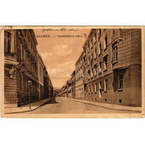 1912 Zagreb, Zágráb; Gunduliceva ulica / street view (EK)