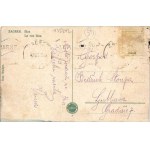 1923 Zagreb, Zágráb; Ilica / utca, üzletek, bank, villamos / street view, shops, bank, tram (lyuk / hole...