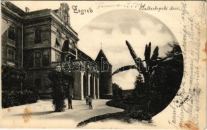 1903 Zagreb, Zágráb; Nadbiskupski dvor / érseki palota. Dr. Cholnoky Jenőnének címezve. archbishop's castle (fl...