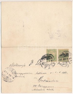 1902 Zagreb, Zágráb; Prvostolna crkva. Jul. Hühn / katedrális. 2-részes kihajtható panorámalap / cathedral. 2...