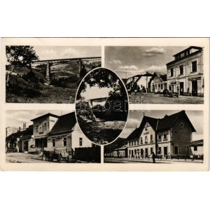 1944 Volóc, Volovec, Volovets; vasútállomás, vasúti híd, Hangya szövetkezet üzlete / railway station, railway bridge...