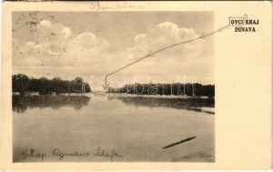 Bárányos, Ovci, Ovca; Duna részlet. Hátoldalon Nostitz nemesi család levelezése / Danube riverside...