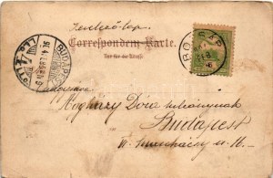 1904 Bocsár, Bocar; Görögkeleti (ortodox) templom, vasútállomás, gőzmozdony, vonat, Baich palotája, kastély ...