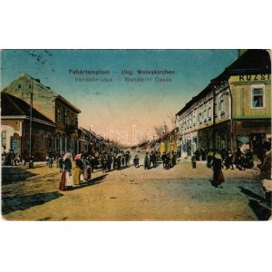 1918 Fehértemplom, Ung. Weisskirchen, Bela Crkva; Vendelin utca, Milan Jovanovits üzlete, Ruzsicska szálloda. P...