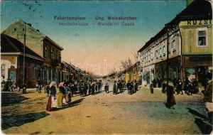 1918 Fehértemplom, Ung. Weisskirchen, Bela Crkva; Vendelin utca, Milan Jovanovits üzlete, Ruzsicska szálloda. P...