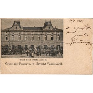 1900 Pancsova, Pancevo; Grand Hotel Weisz szálloda / hotel (ázott / wet damage)