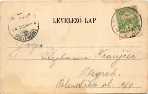 1906 Szabadka, Subotica; Magyar Királyi Államvasutasok (MÁV) Erzsébet kertje, Erzsébet királyné (Sisi) szobor, emlékmű...