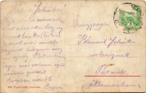 1912 Szabadka, Subotica; vasútállomás / railway station (gyűrődés / crease)