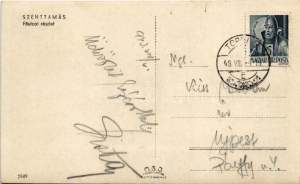 1943 Szenttamás, Bácsszenttamás, Srbobran; Fő utca, templom, automobil / main street, church...