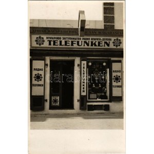 1929 Újvidék, Novi Sad; Dusan Magarasevic Telefunken rádiószaküzlete / radio shop, entrance...