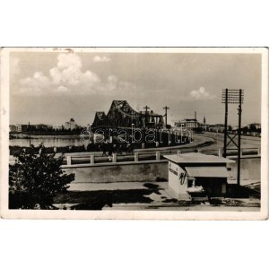 1941 Újvidék, Novi Sad; látkép, híd. Hartija kiadása / general view, bridge (EK)